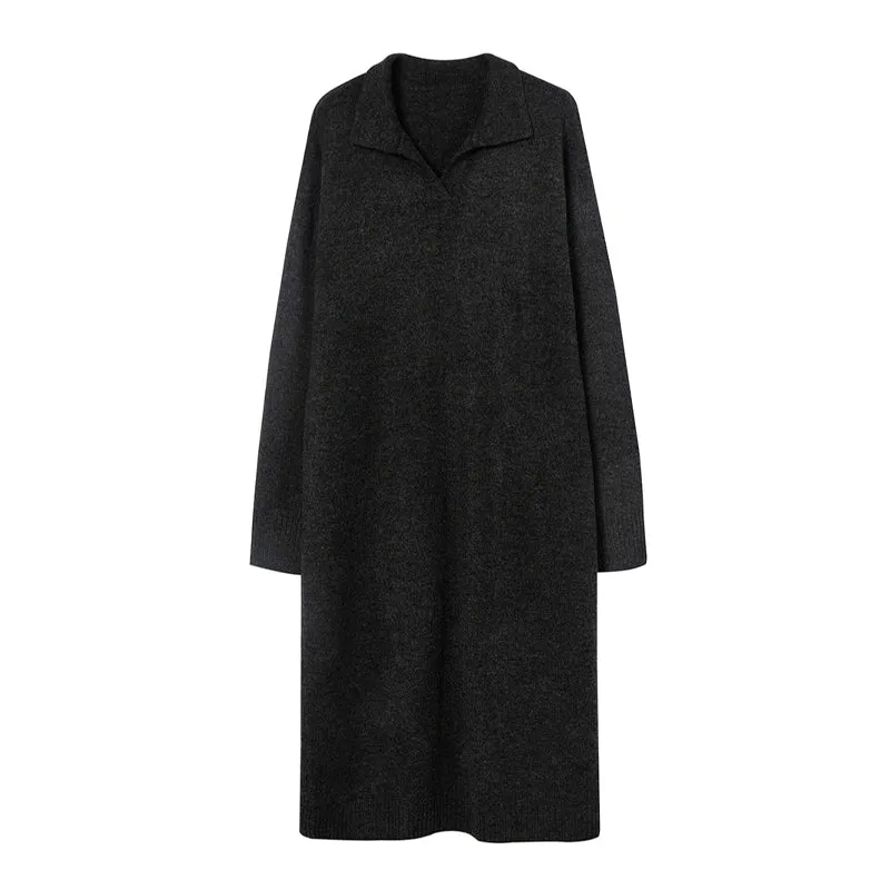 Knitted Thick and Warm Full Sleeve Loose Sweater Dresses
