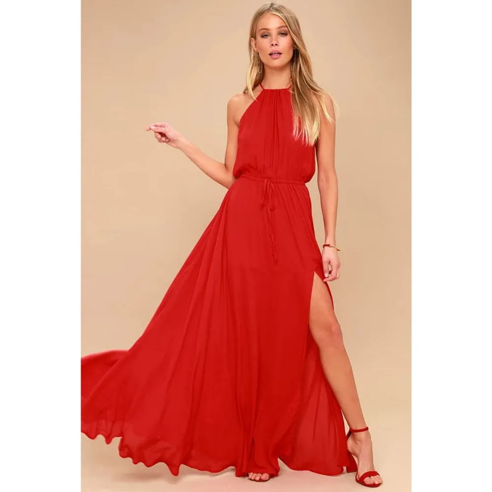 Long High Split Boho Beach Dress Tunic Maxi Dress Women Evening Party Dress
