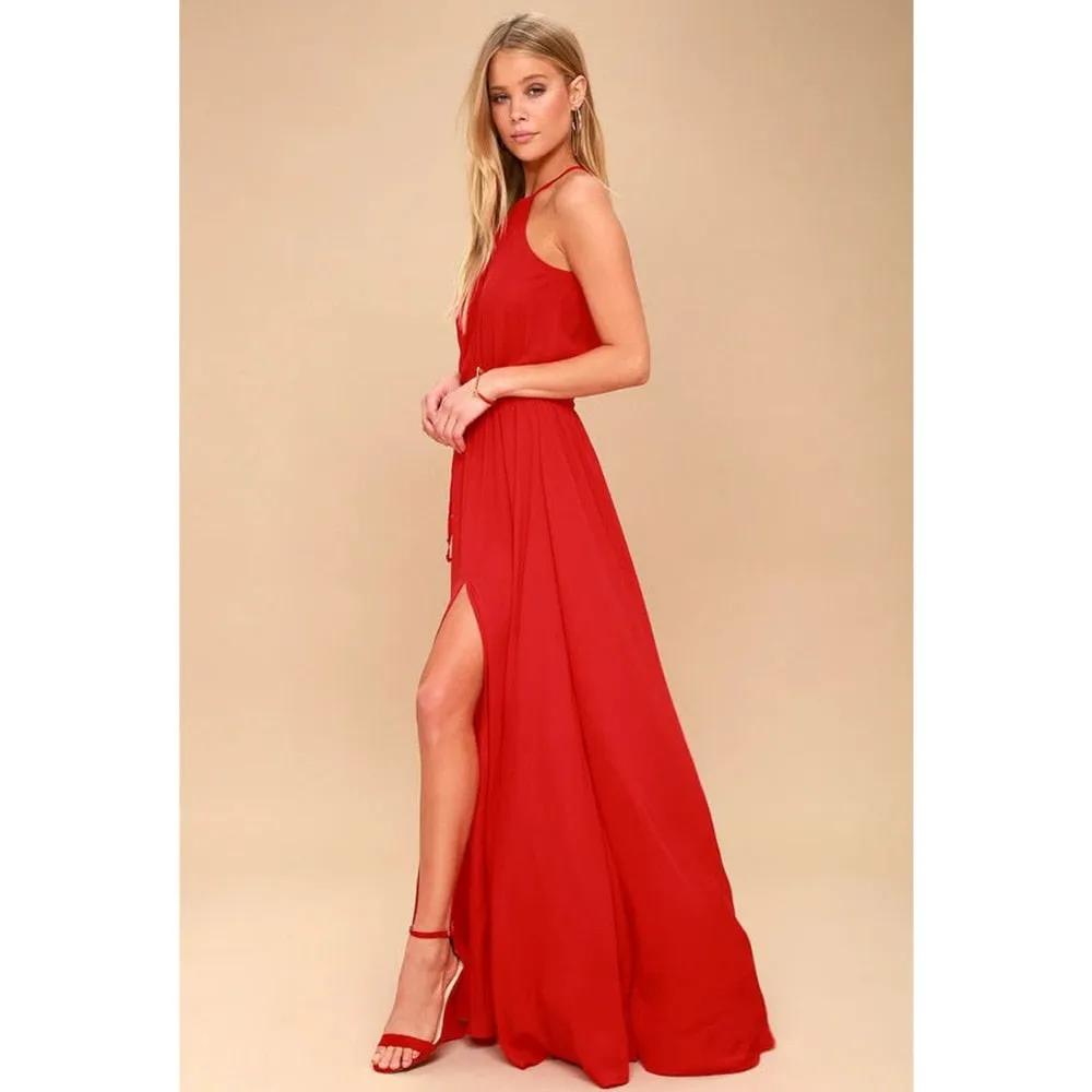 Long High Split Boho Beach Dress Tunic Maxi Dress Women Evening Party Dress