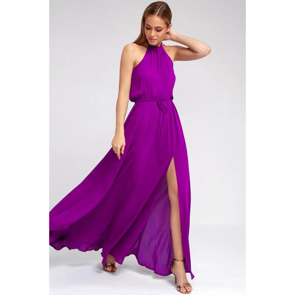 Long High Split Boho Beach Dress Tunic Maxi Dress Women Evening Party Dress