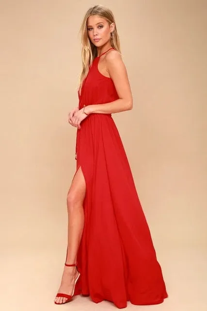 Long High Split Boho Beach Dress Tunic Maxi Dress Women Evening Party Dress