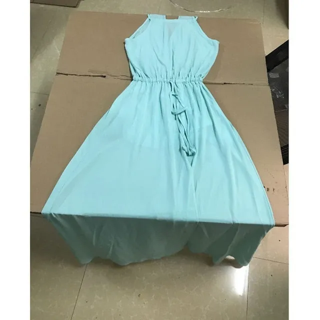 Long High Split Boho Beach Dress Tunic Maxi Dress Women Evening Party Dress