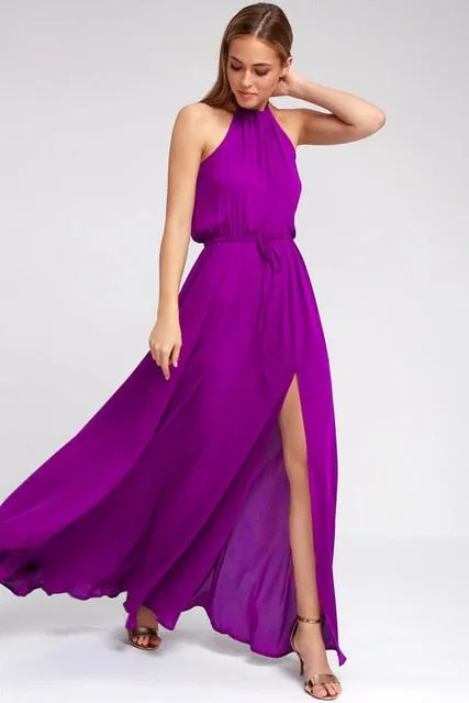 Long High Split Boho Beach Dress Tunic Maxi Dress Women Evening Party Dress