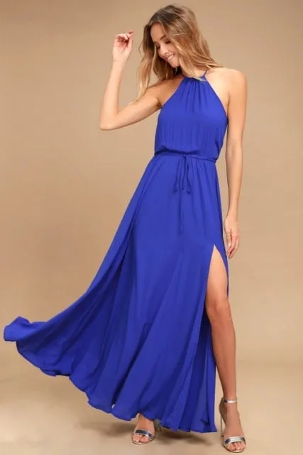 Long High Split Boho Beach Dress Tunic Maxi Dress Women Evening Party Dress
