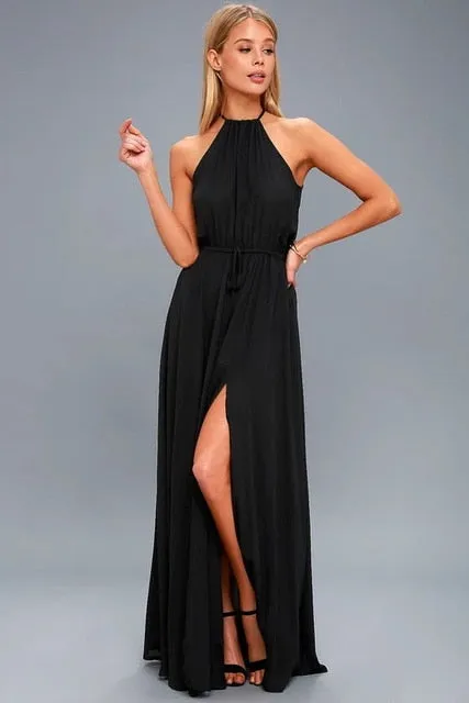 Long High Split Boho Beach Dress Tunic Maxi Dress Women Evening Party Dress