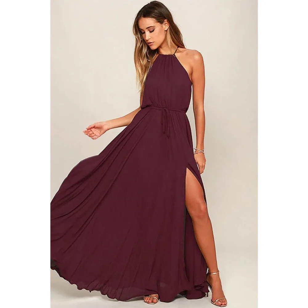 Long High Split Boho Beach Dress Tunic Maxi Dress Women Evening Party Dress