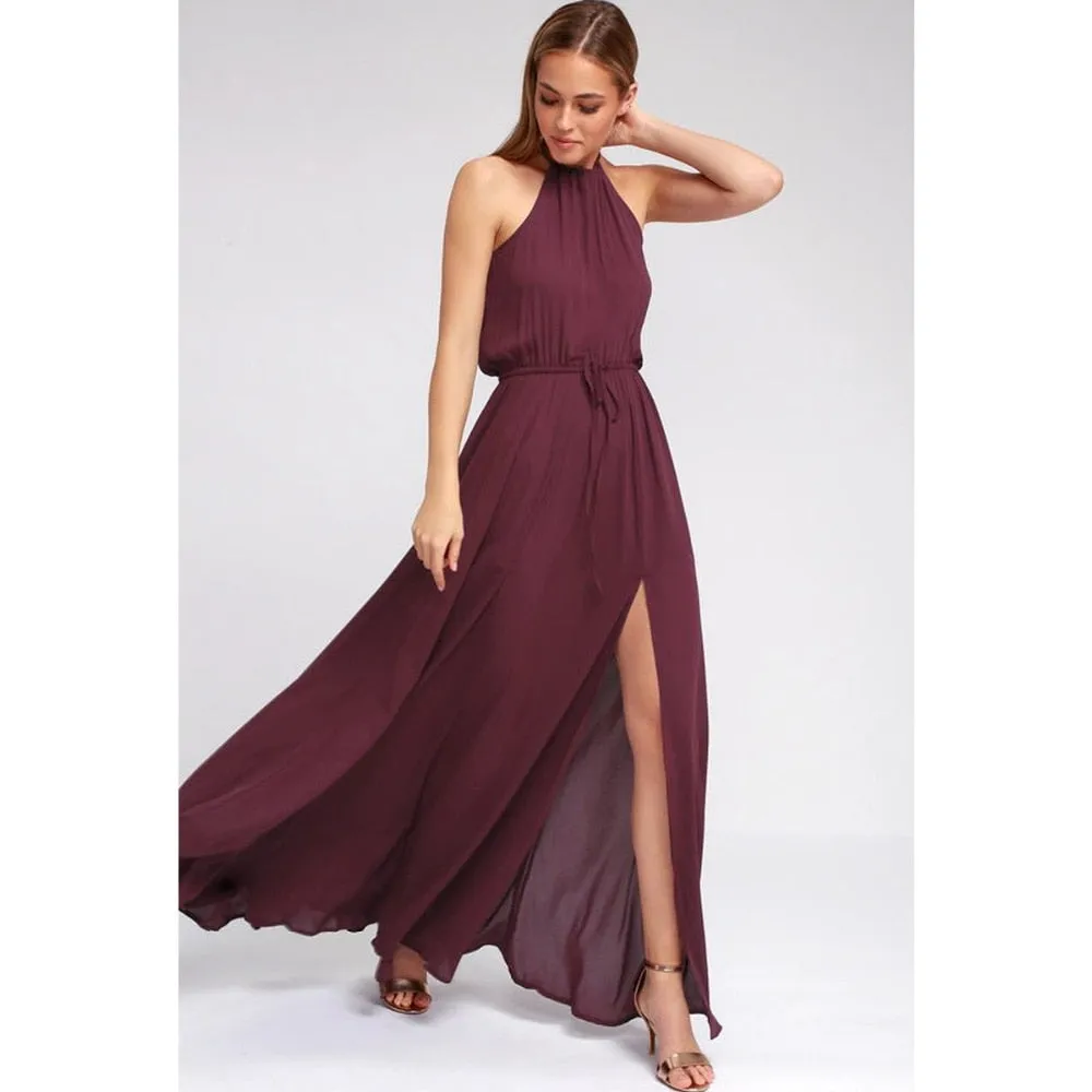 Long High Split Boho Beach Dress Tunic Maxi Dress Women Evening Party Dress