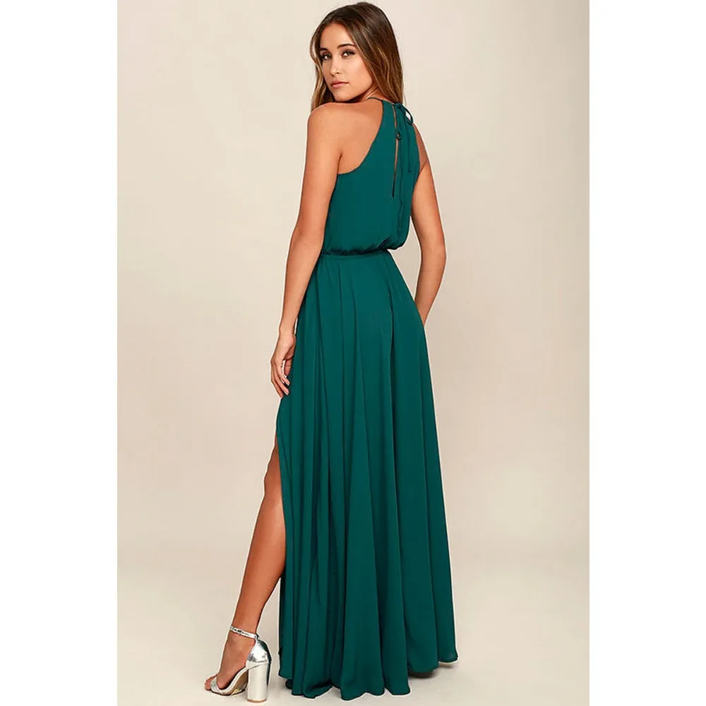 Long High Split Boho Beach Dress Tunic Maxi Dress Women Evening Party Dress