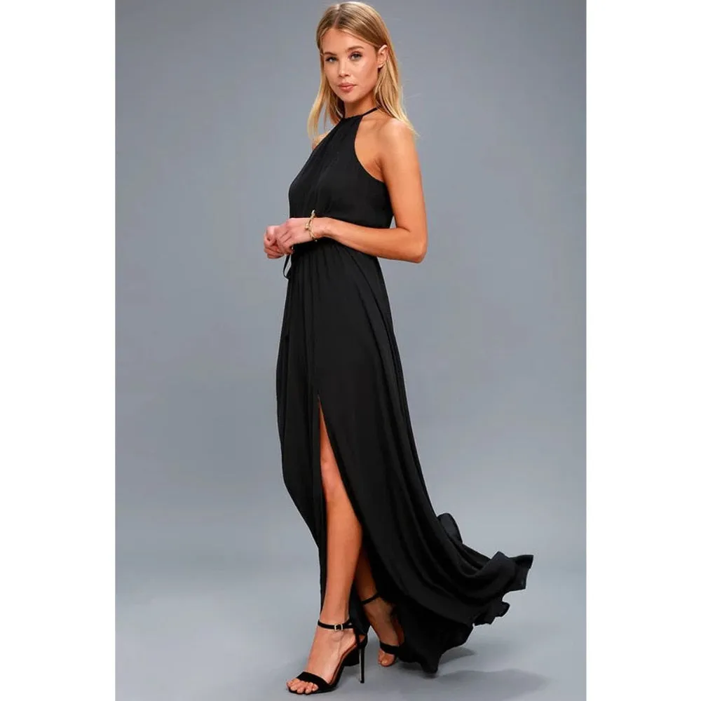 Long High Split Boho Beach Dress Tunic Maxi Dress Women Evening Party Dress