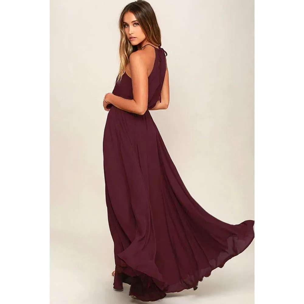 Long High Split Boho Beach Dress Tunic Maxi Dress Women Evening Party Dress