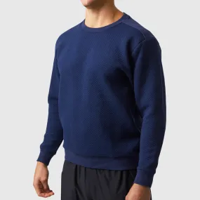Male Waffle Crewneck Pullover (Dark Navy)