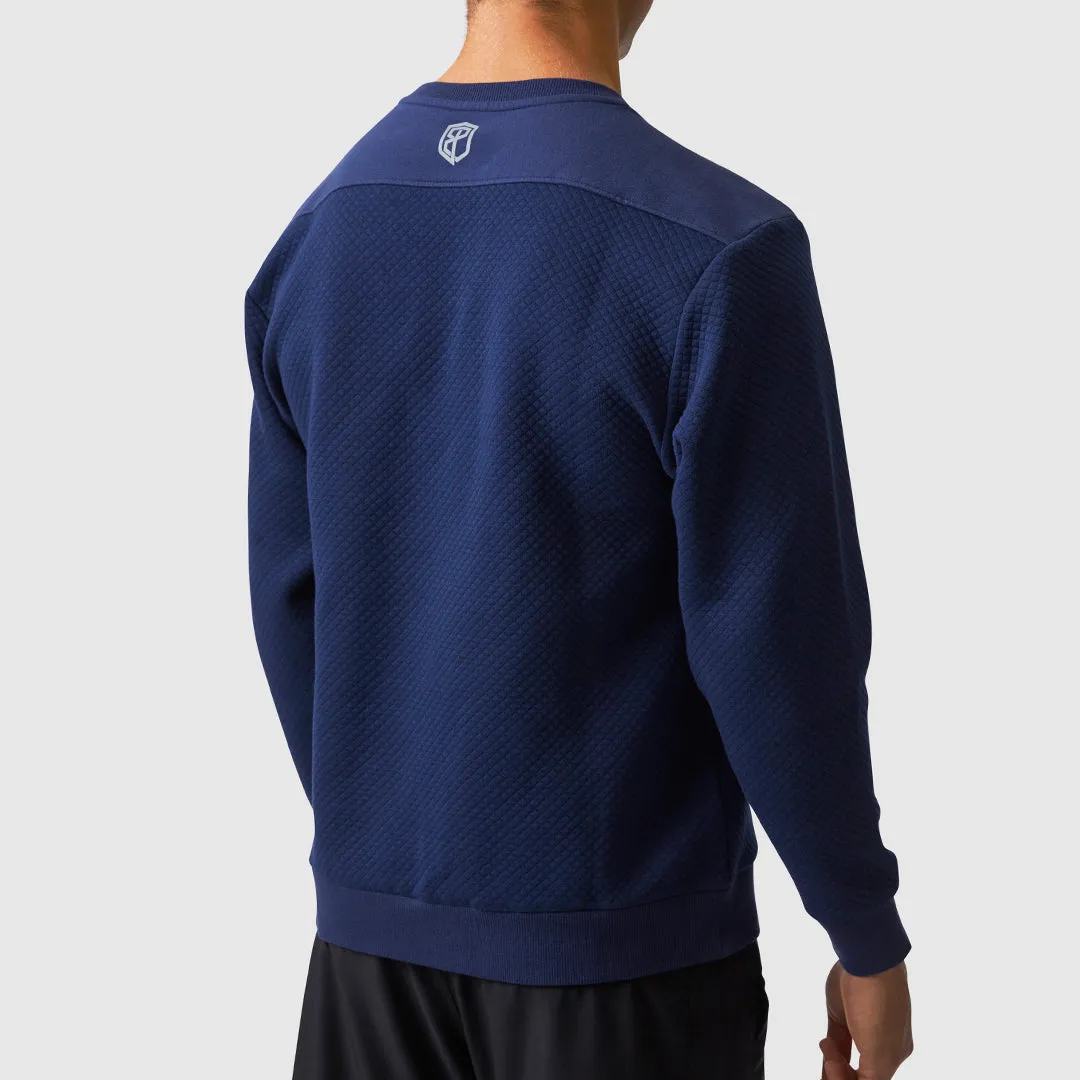 Male Waffle Crewneck Pullover (Dark Navy)
