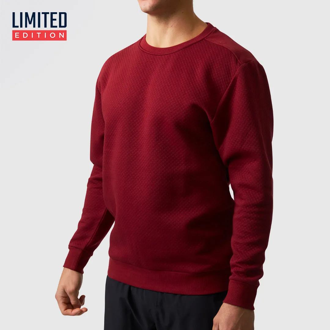 Male Waffle Crewneck Pullover (Mahogany)