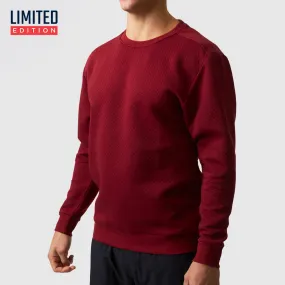 Male Waffle Crewneck Pullover (Mahogany)