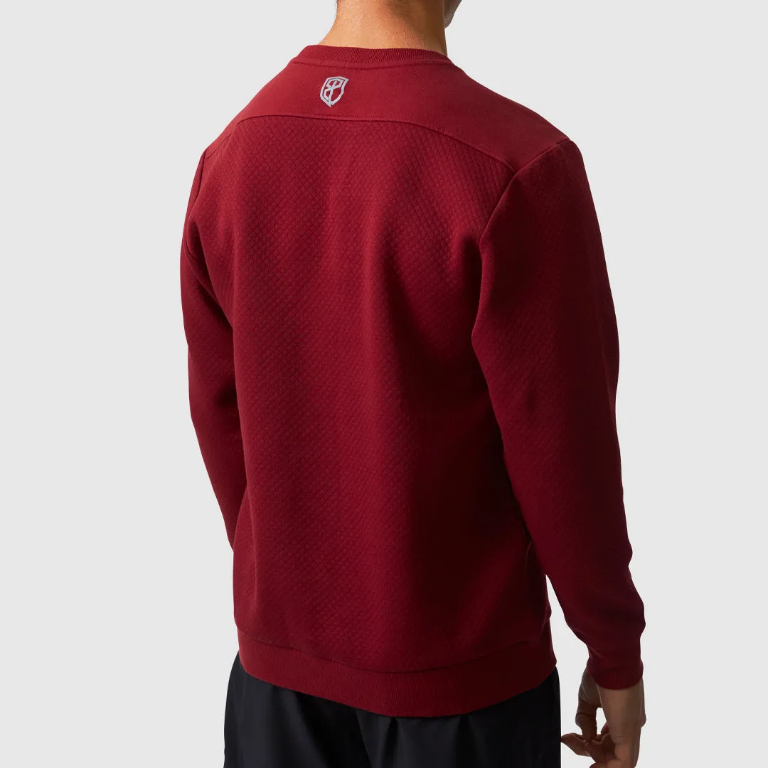 Male Waffle Crewneck Pullover (Mahogany)