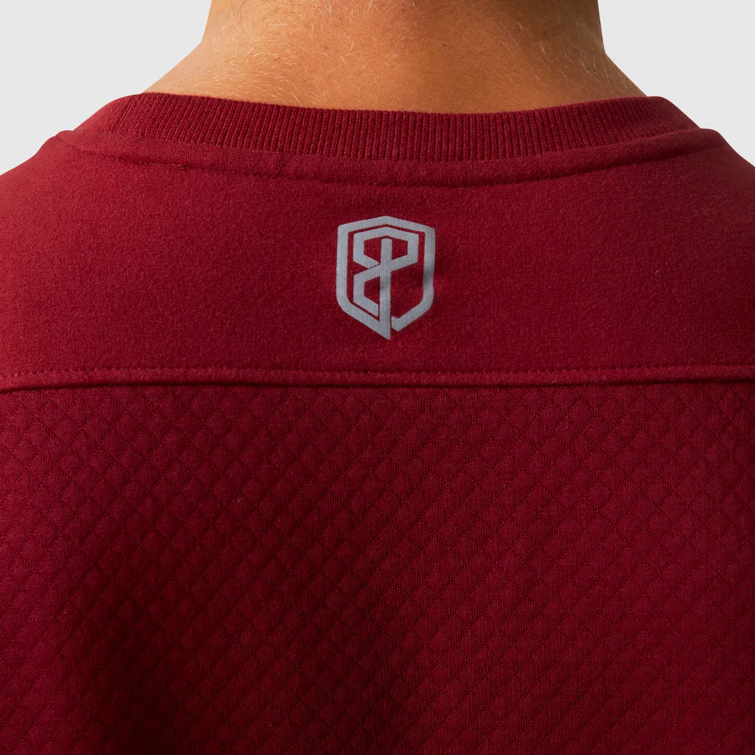 Male Waffle Crewneck Pullover (Mahogany)