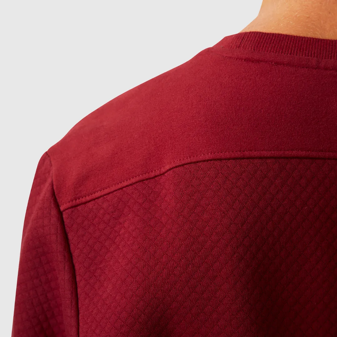Male Waffle Crewneck Pullover (Mahogany)