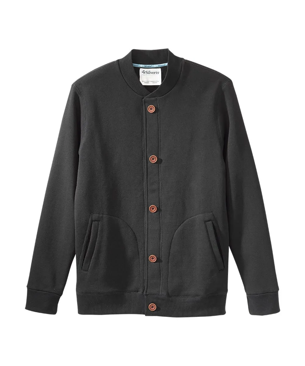 Men's Magnetic Button Front Bomber Jacket