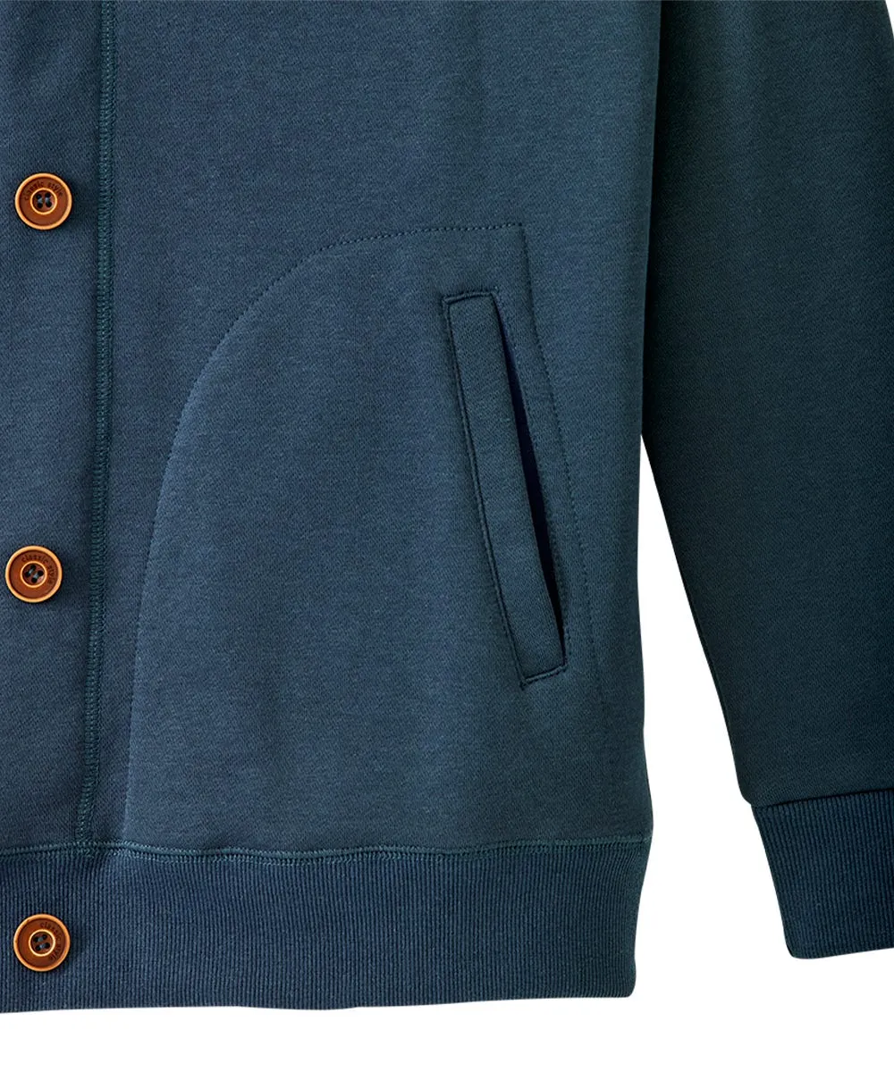 Men's Magnetic Button Front Bomber Jacket