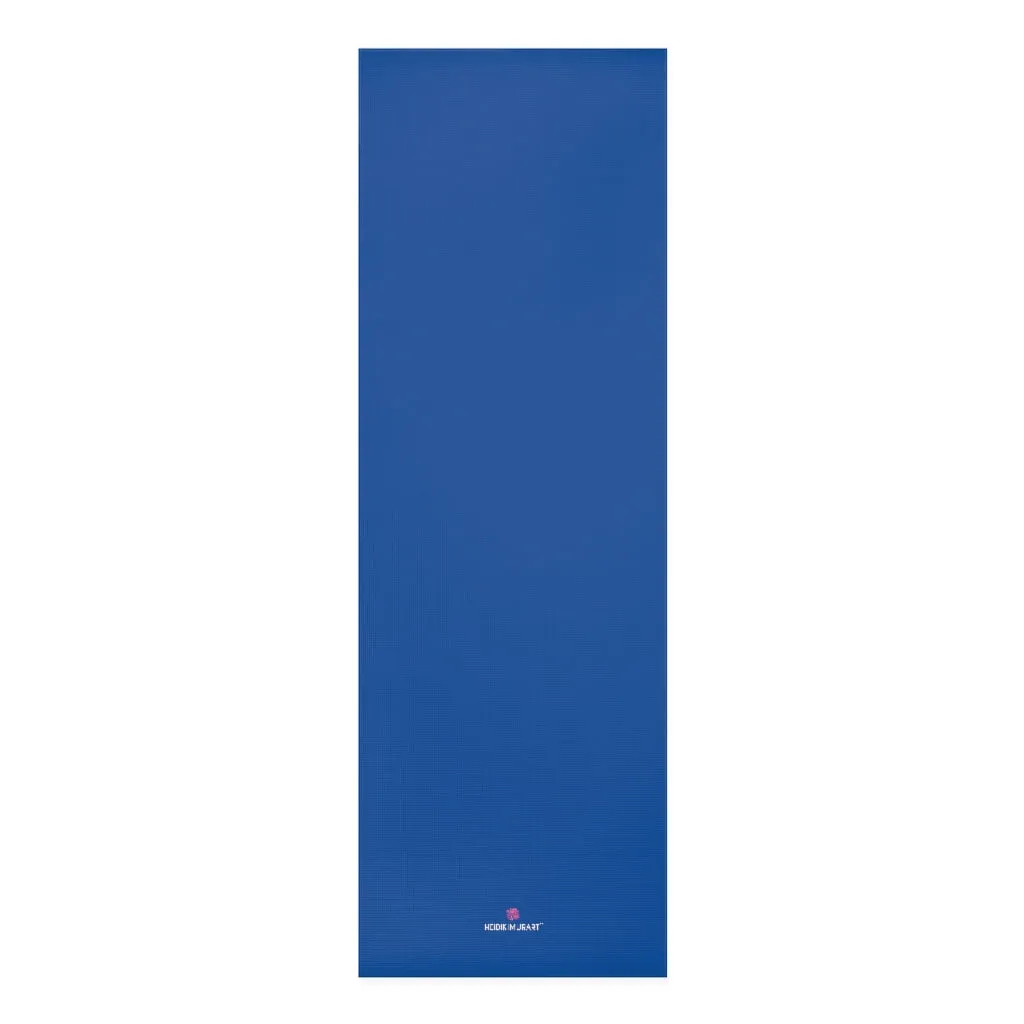 Navy Blue Foam Yoga Mat, Blue Solid Color Best Lightweight 0.25" thick Mat - Printed in USA (Size: 24″x72")