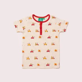 Off On A Journey Short Sleeve Henley Top