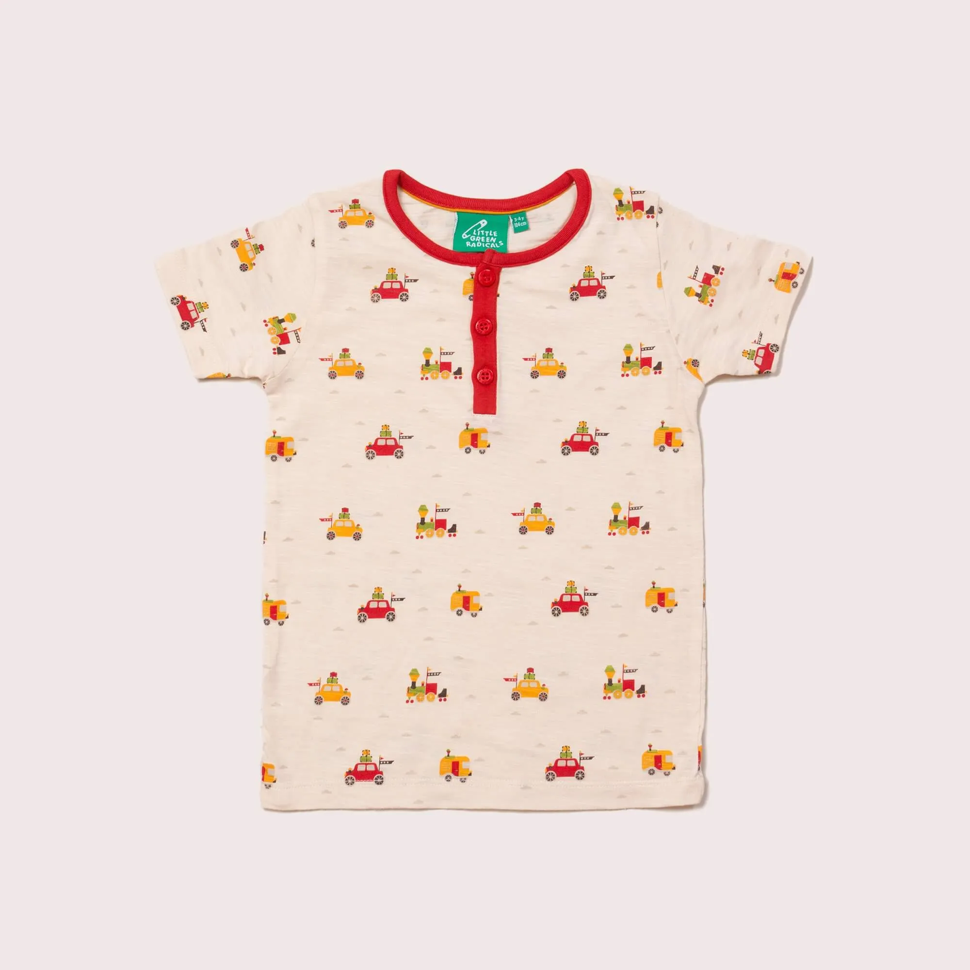 Off On A Journey Short Sleeve Henley Top