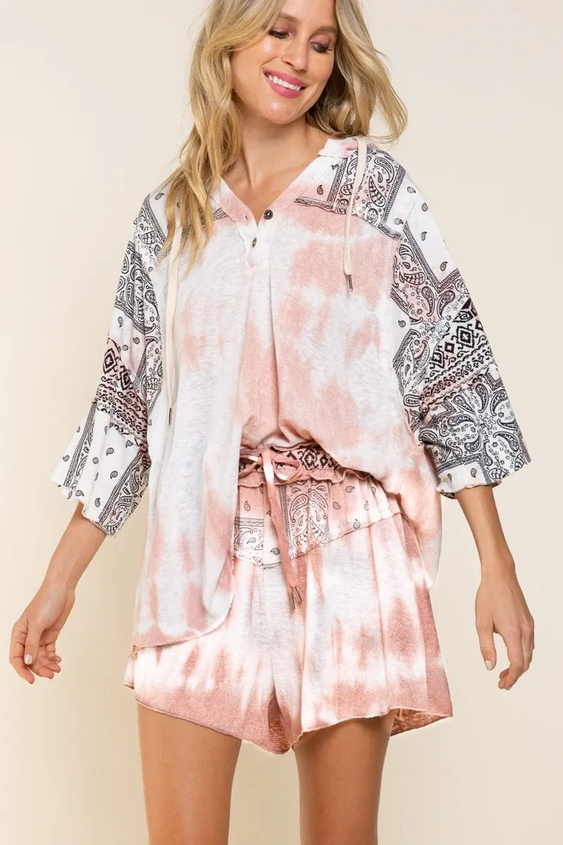 Paisley Mixed Print Top