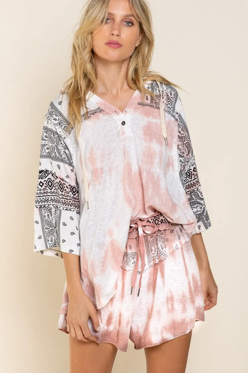 Paisley Mixed Print Top