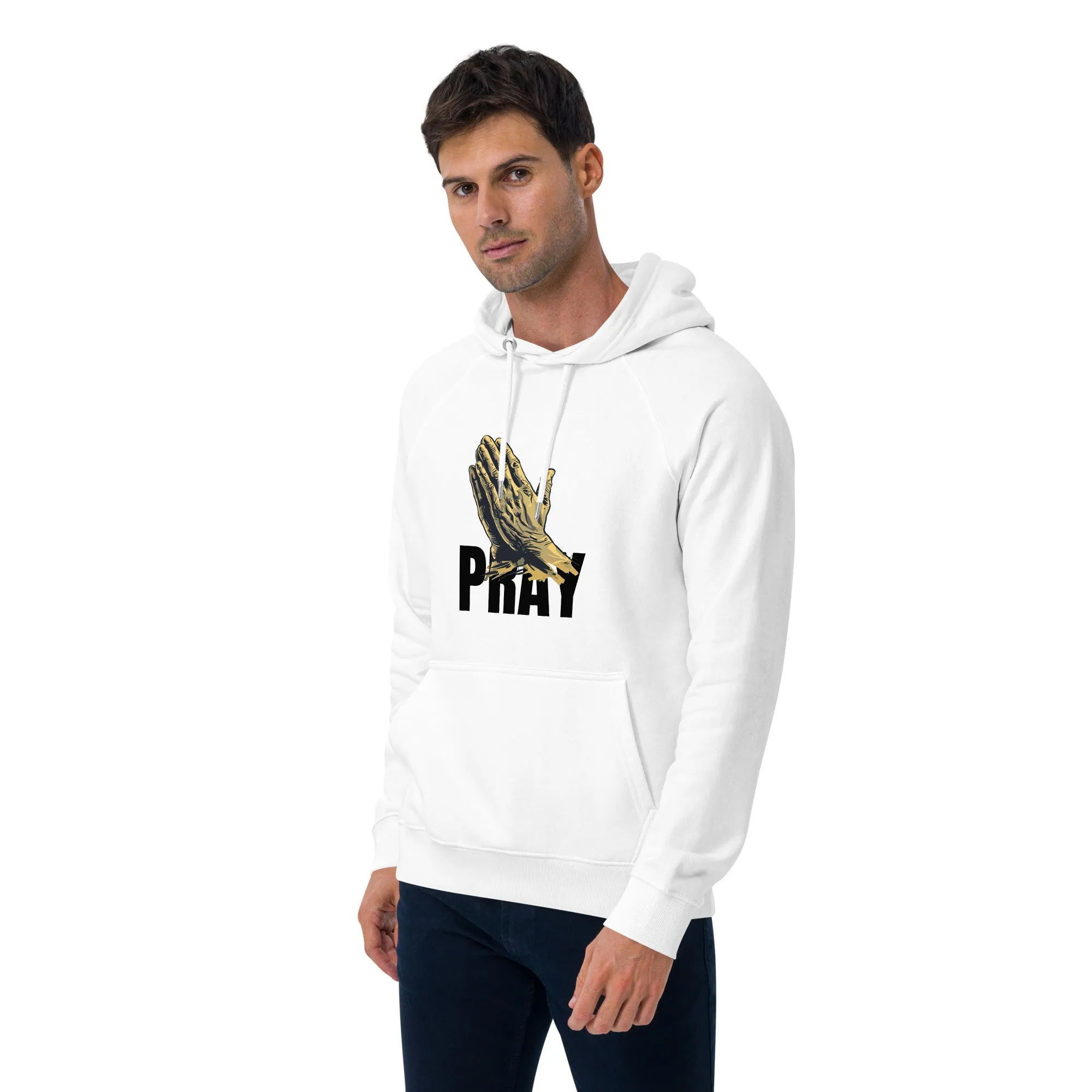 Pray Graphics Men Eco Raglan Hoodie
