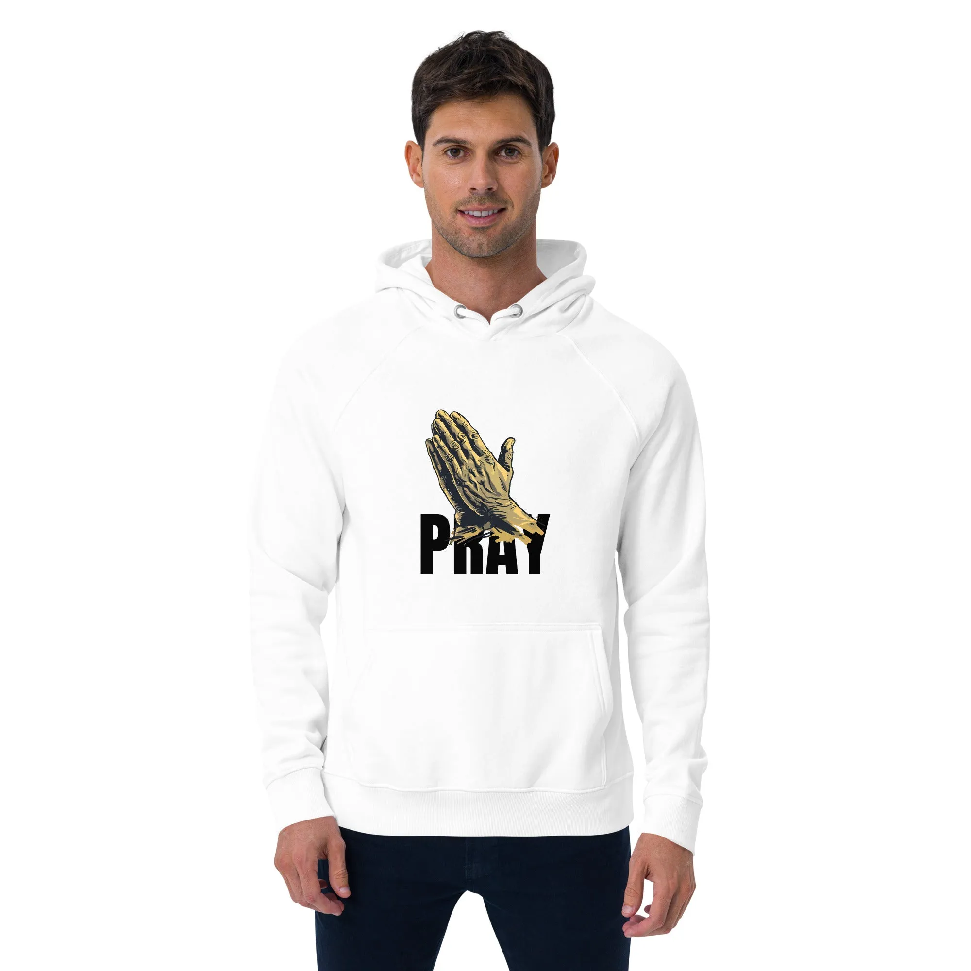 Pray Graphics Men Eco Raglan Hoodie