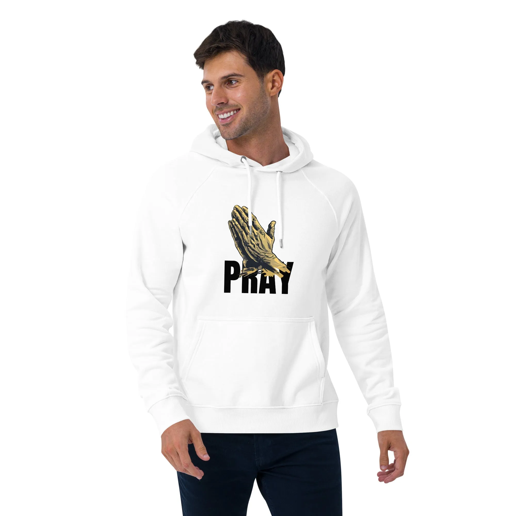 Pray Graphics Men Eco Raglan Hoodie