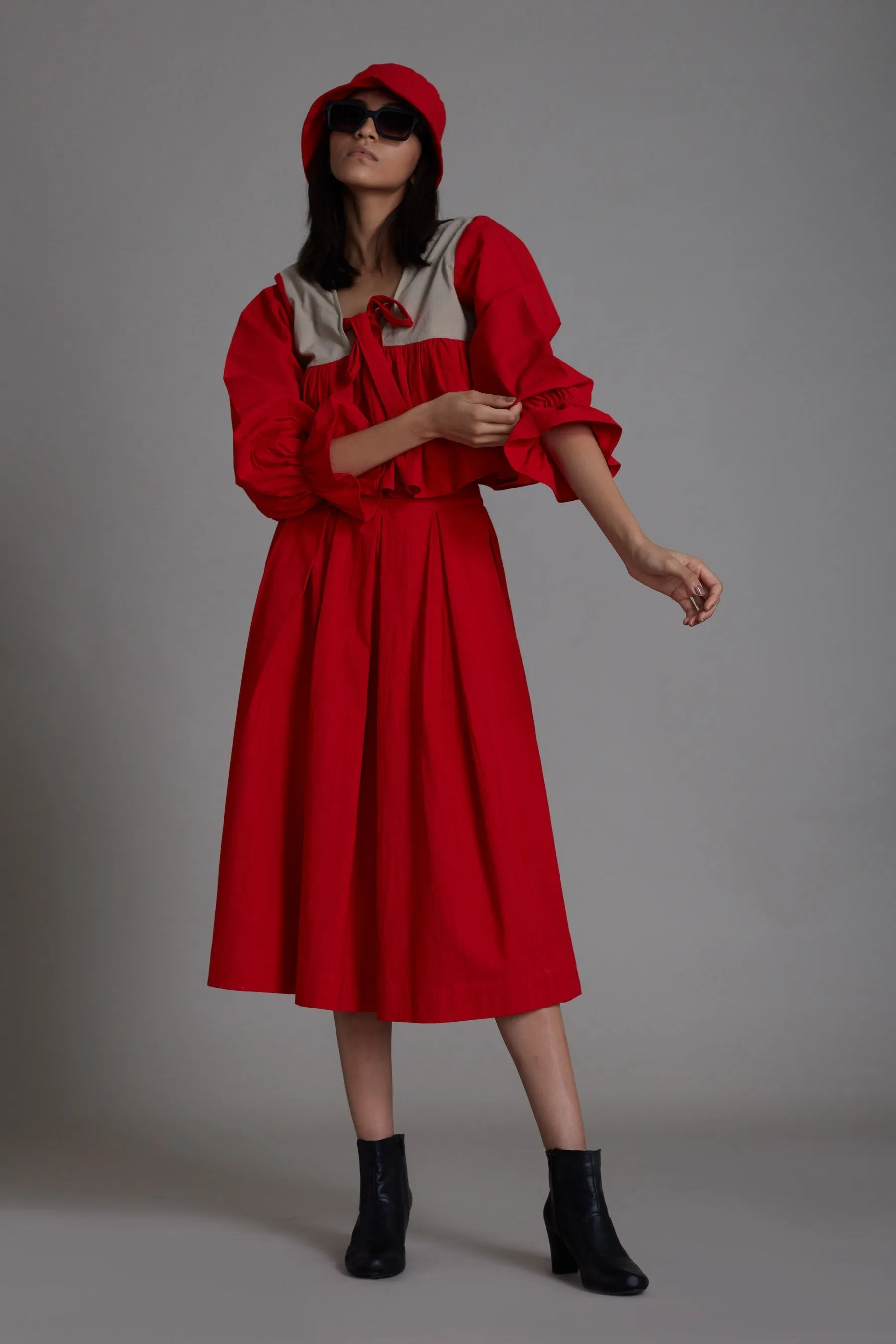 Red & Beige Bow Set