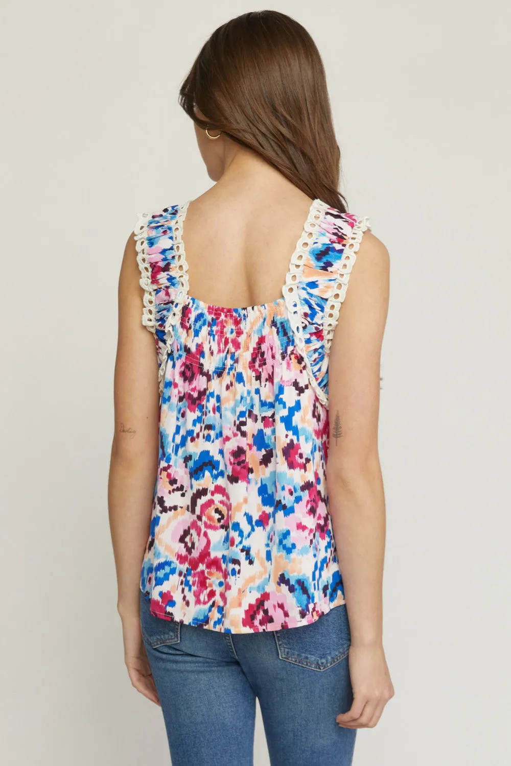 Smocked & Eyelet Top