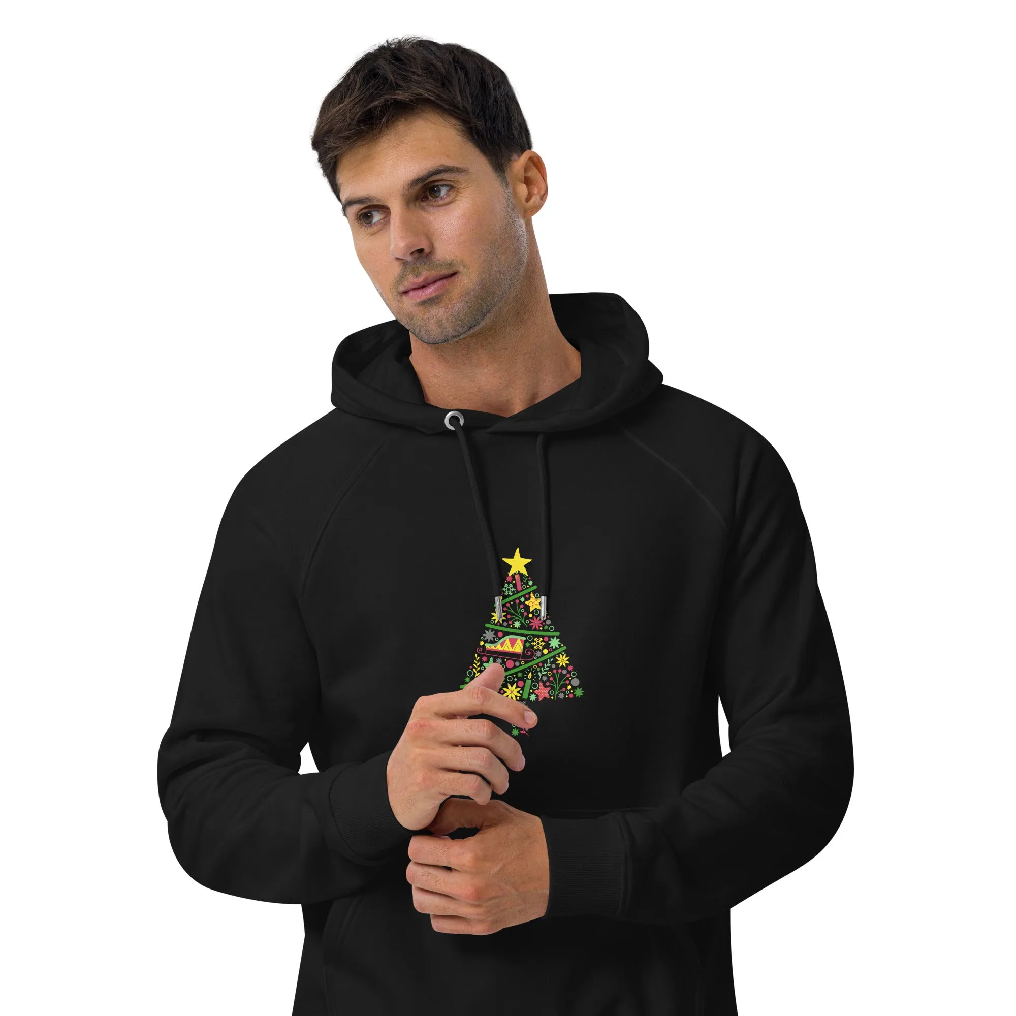 Tree Design Graphics Men Eco Raglan Hoodie