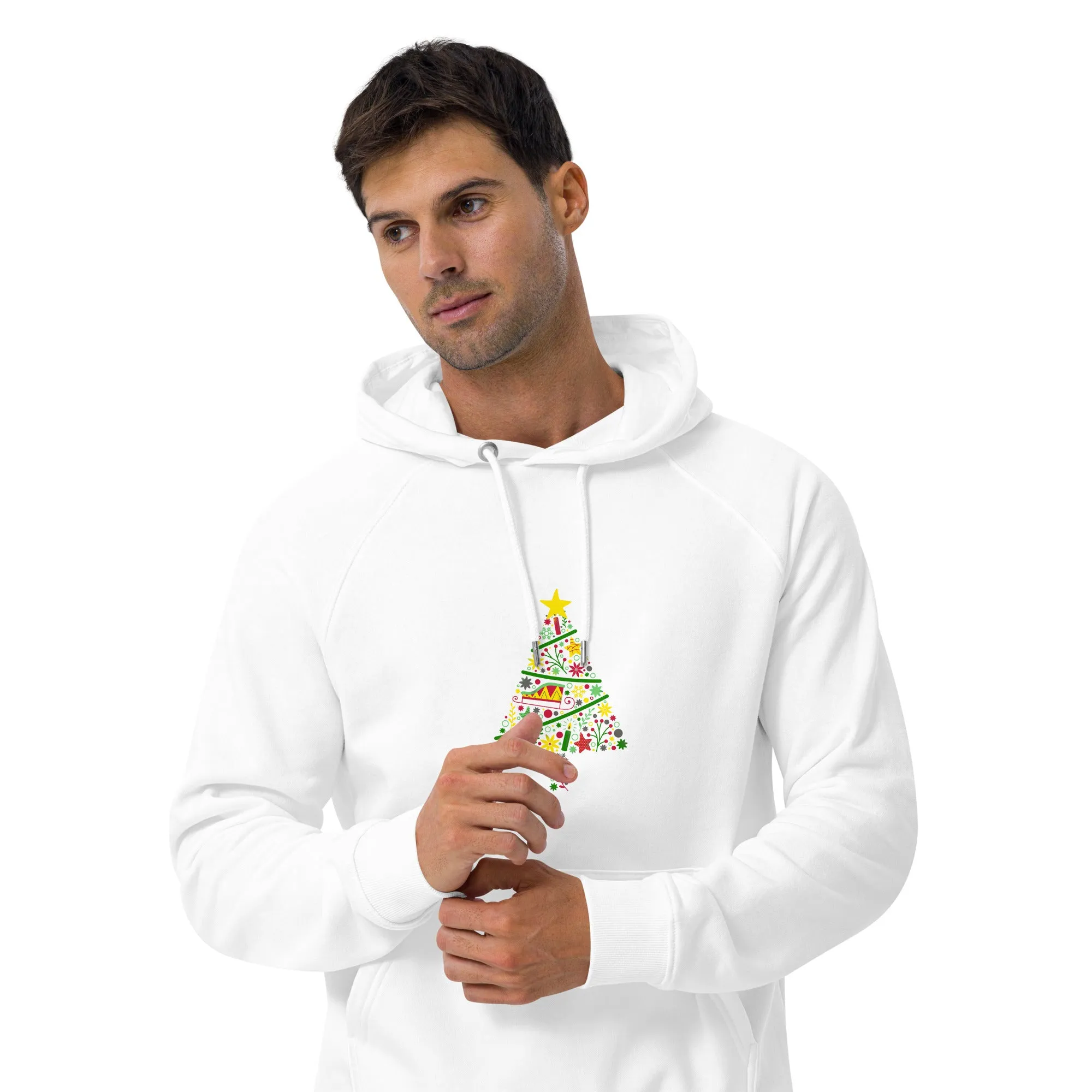 Tree Design Graphics Men Eco Raglan Hoodie