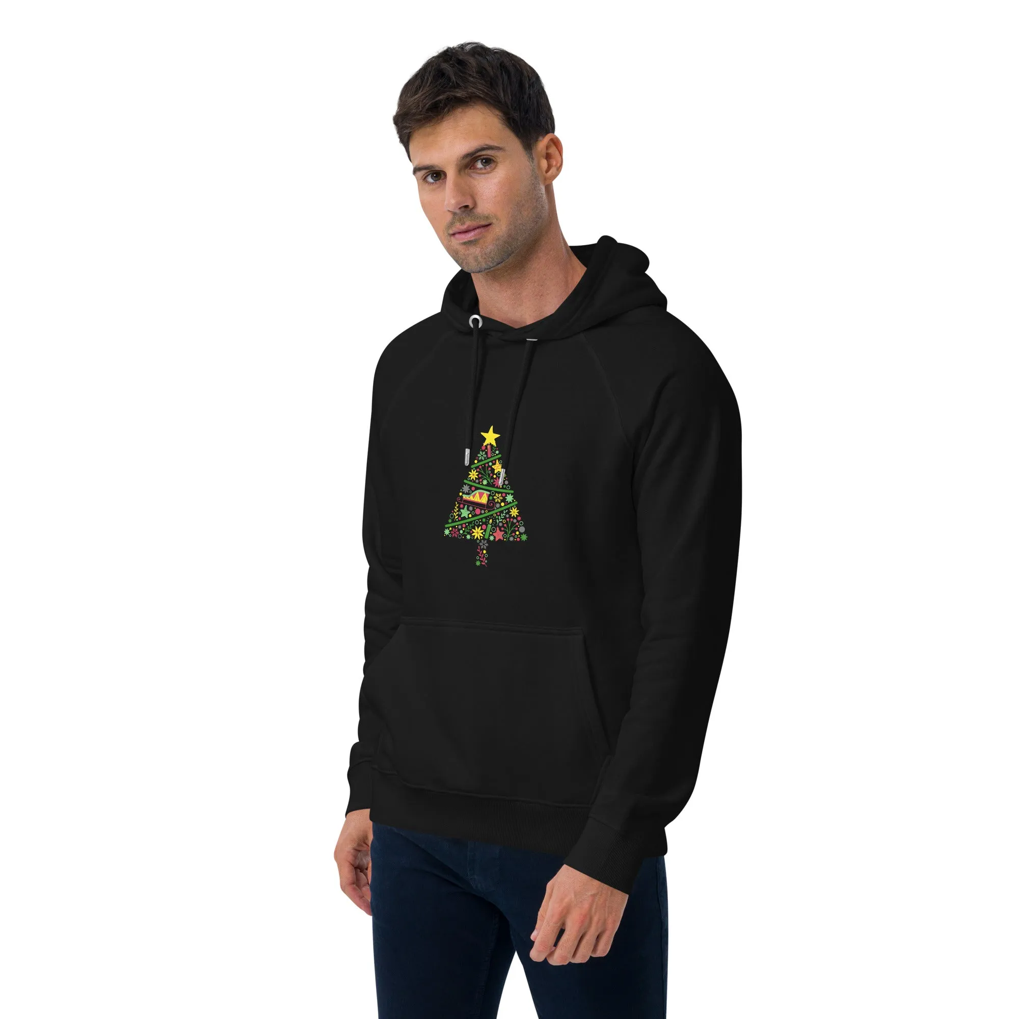 Tree Design Graphics Men Eco Raglan Hoodie