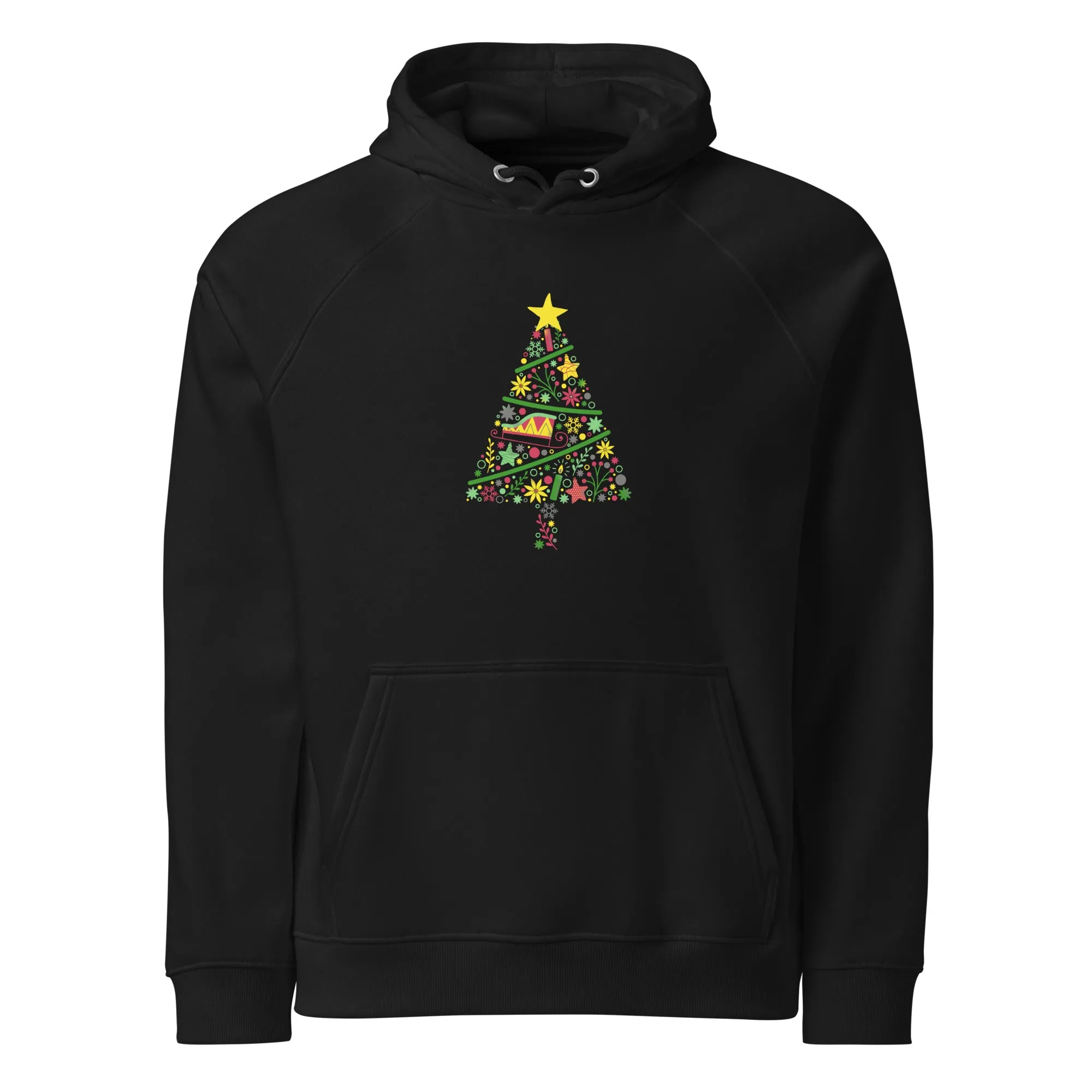 Tree Design Graphics Men Eco Raglan Hoodie