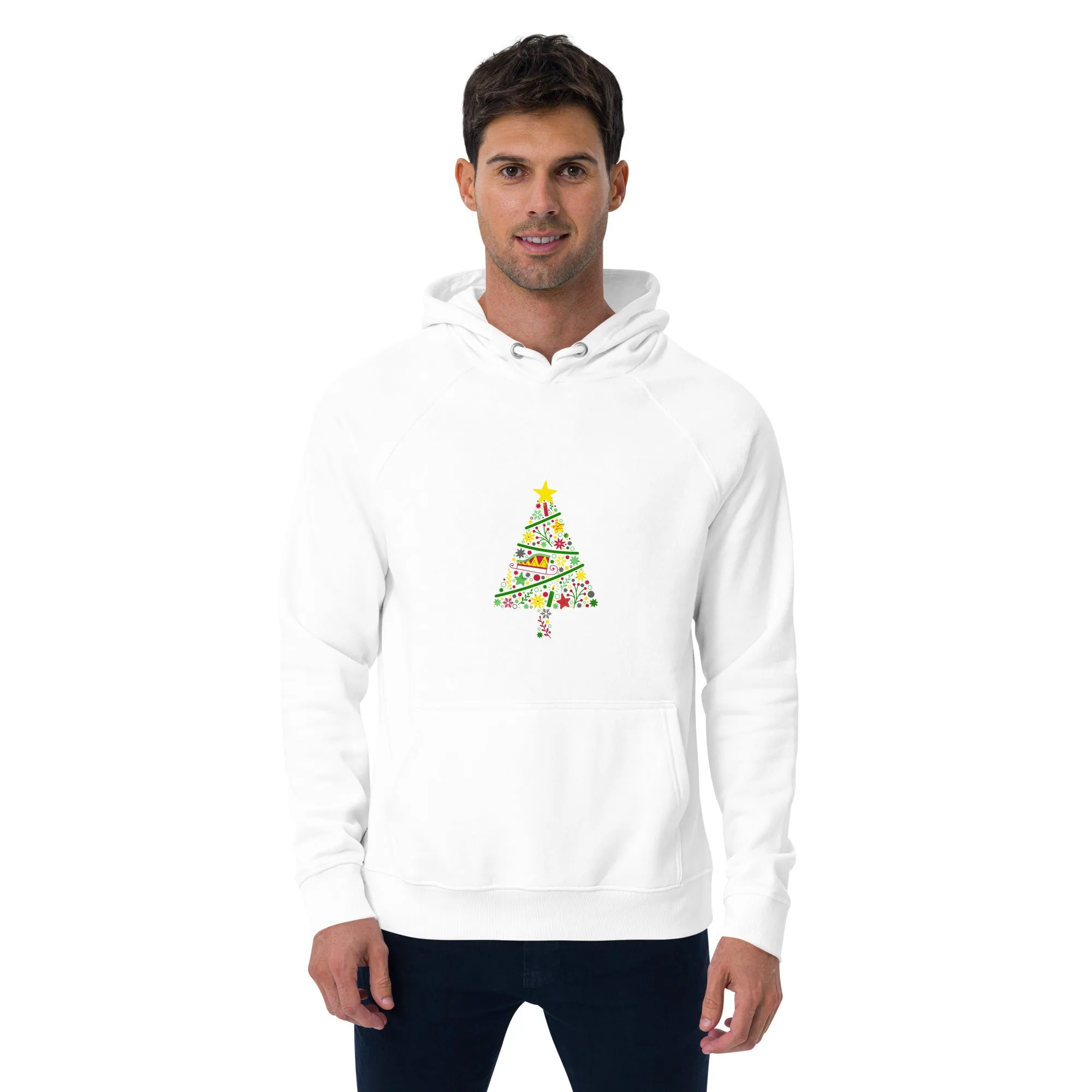 Tree Design Graphics Men Eco Raglan Hoodie