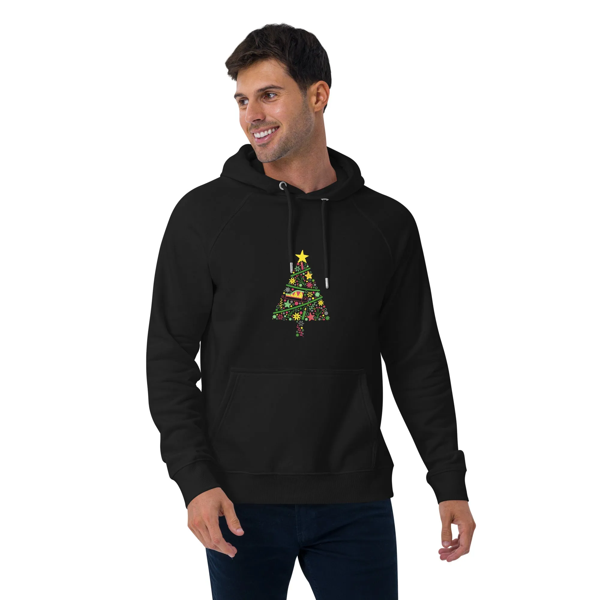 Tree Design Graphics Men Eco Raglan Hoodie