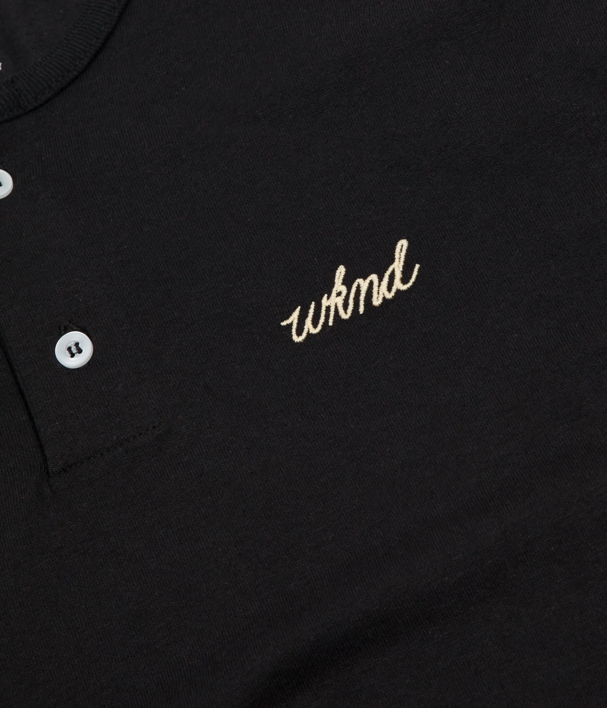 WKND Two Button Henley T-Shirt - Black