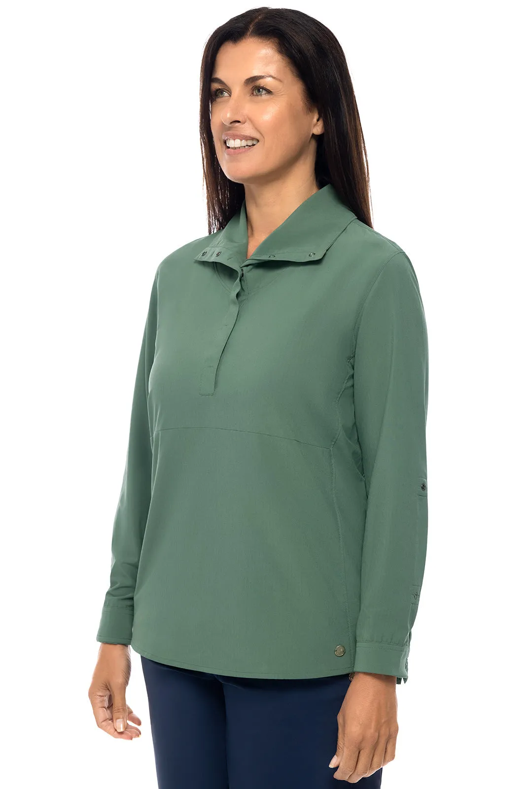 Women's Catona Funnel Neck Tunic Top  |  Pine Green