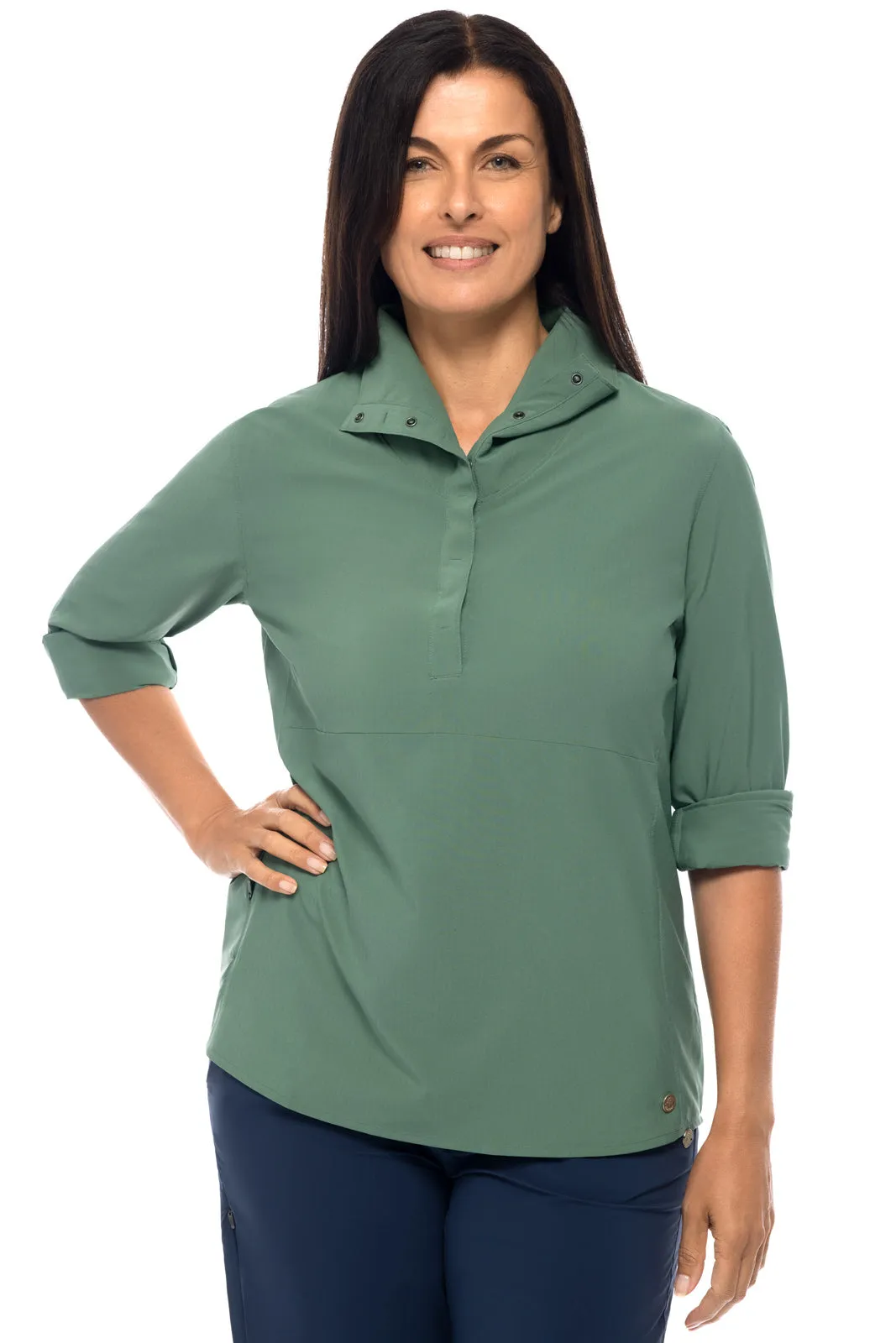 Women's Catona Funnel Neck Tunic Top  |  Pine Green