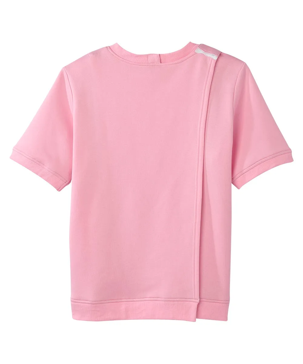 Women's Open Back Floral Fleece Top