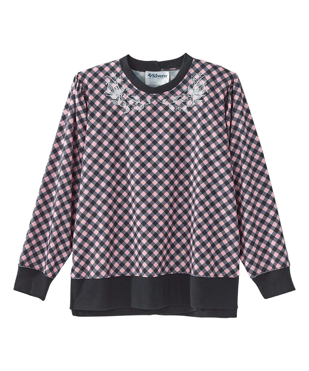 Women's Open Back Long Sleeve Embroidered Sweatshirt