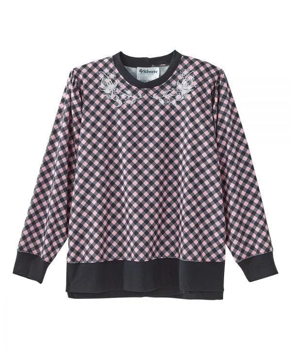 Women's Open Back Long Sleeve Embroidered Sweatshirt